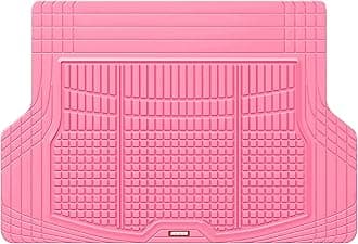 MotorTrend FlexTough Rear Cargo Mat – Heavy-Duty Trimmable Rubber Trunk Mat, Universal All-Weather Cargo Liner for Cars, SUVs & Trucks, Flexible Non-Slip Automotive Floor (Pink)