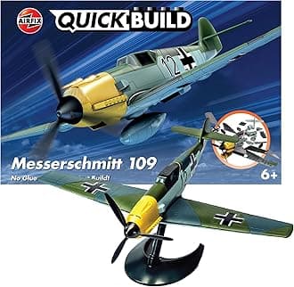 QUICKBUILD Model Aircraft Kits - J6001 Messerschmitt Bf109 Model Building Kit for Kids 6+, Construction Plane Toys for Boys - Fighter Jet & Toy Aeroplane Sets, Plane Enthusiast Gifts