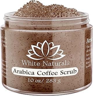 Arabica Coffee Scrub, Moisturizing Exfoliating Face, Body Foot, Hand, Natural Exfoliating for Smooth Skin, Organic Scrub Fights Stretch Marks, Appearance Cellulite, Fine Lines & Wrinkles