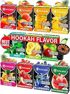 11 pcs Shisha Hookah Flavors Set 1.7 oz Each -Sex on the Beach, Melon, Peach, Hookah Flavor Mint, Pineapple, Double Apple Hookah Flavor, Strawberry, Blueberry, Tropical Fruit Mix, Watermelon, Mango