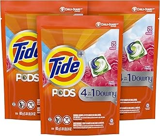 PODS with Downy, Liquid Laundry Detergent Pacs, April Fresh, 3 Bag Value Pack, 75 count