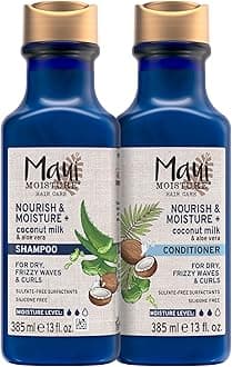 - Maui Moisture Nourish & Moisture + Coconut Milk Shampoo + Conditioner to Hydrate and Detangle Curly Hair, Lightweight Daily Moisturizing Shampoo, Vegan, Silicone & Paraben-Free, 13 Fl Oz