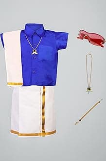 AMIRTHA FASHION Boys Traditional Dhoti & Shirts SET WITH ACCESSORIES (RSTCMBD-$)