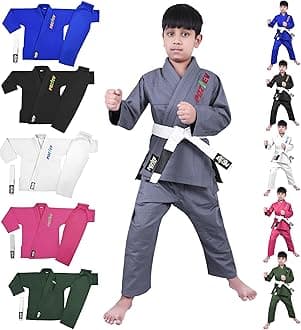 Kids Brazilian Jiu Jitsu Gi For Kids BJJ Gi Youth Grappling Kimonos Preshrunk Lightweight Martial Arts Uniform