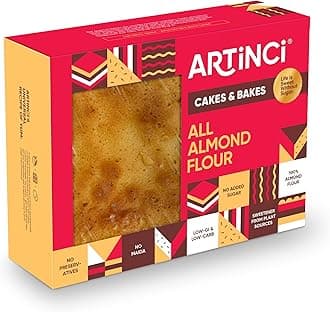Artinci Sugar Free Almond Flour Cake for Diabetics | Gluten Free, Low Carb Keto Cake | No Maida | High Protein, Low GI Healthy Snack | 500 g