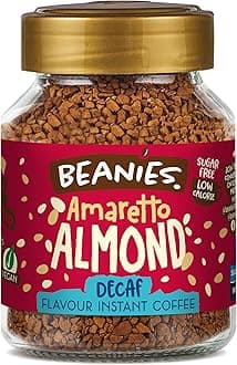Beanies Decaf Amaretto Flavoured Instant Coffee 50 g (Pack of 6)