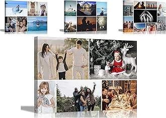 Artley Prints 5 Photos on Custom Canvas Wall Art Hanging Wall Decor Personalised Pictures Stretched and Framed Prints 101 x 76cm (40 x 30 inches)