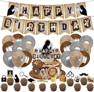 Detective Party Decorations Top Secret Birthday Party Supplies Includes Detective Birthday Banner Cake Topper Cupcake Toppers Balloons for Detective Party Mystery Party Decorations