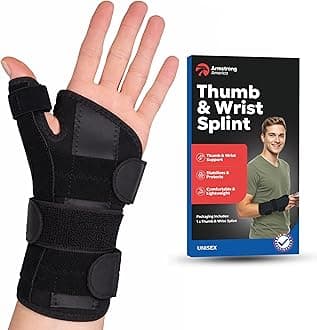 Thumb Splint & Wrist Brace | Carpal Tunnel Wrist Splint with Trigger Thumb Brace Spica | Stabilizer & Support For Tendonitis Pain, Arthritis, CMC, Tenosynovitis, De Quervain Women Men SM/MED LEFT HAND
