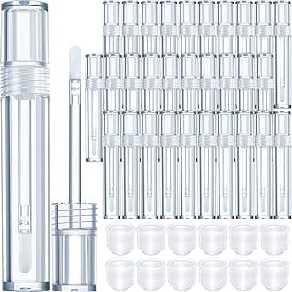 Patelai 30 Pieces Empty Lip Gloss Tubes 5 ml Transparent Lip Gloss Containers Clear Refillable Lipstick Container Lip Balm Bottles Eyelash Growth Liquid Tube Cosmetic Container with Rubber Stoppers