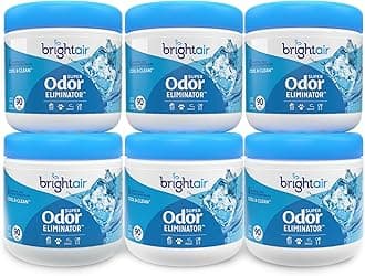 Bright Air Solid Air Freshener and Odor Eliminator, Cool and Clean Scent, 14 Ounces, 6 Pack