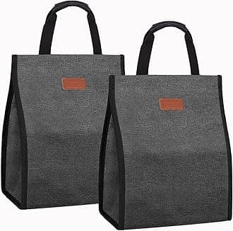 Lunch Bags for Women Insulated Reusable Lunch Tote with Internal Pocket, Lunch Tote bag for Work (Charcoal Grey)
