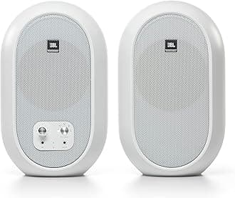 Professional 1 Series 104-BT Compact Desktop Reference Monitors with Bluetooth, White, Sold as Pair, 4.5-inch Speaker