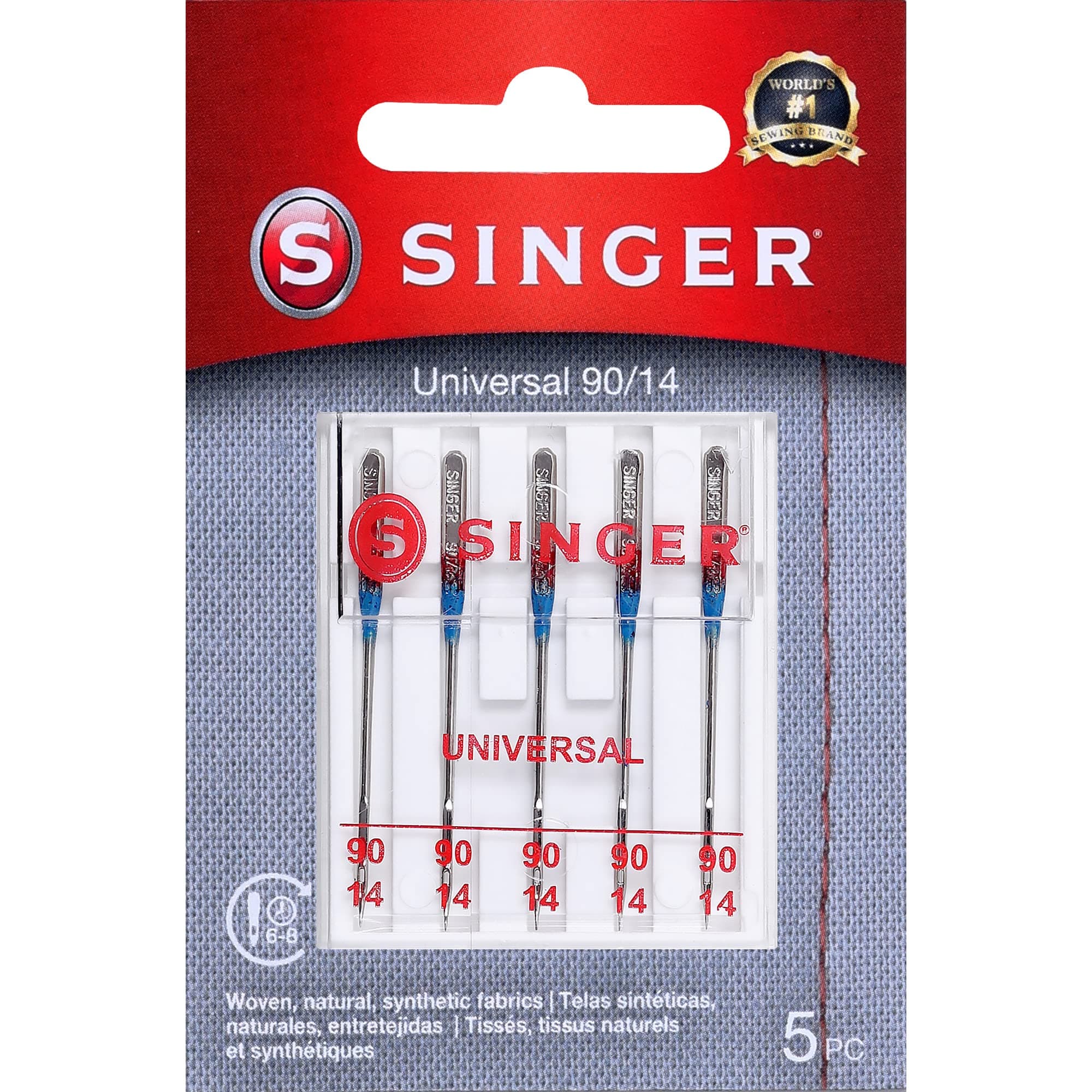 SINGER 04736 Sewing Machine Needles, 5-Pack, 90/14