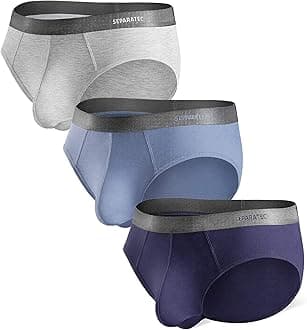 Men's Underwear Briefs Bamboo Rayon Breathable Tagless Underpants Dual Pouch Stylish Multicolours 3 Pack