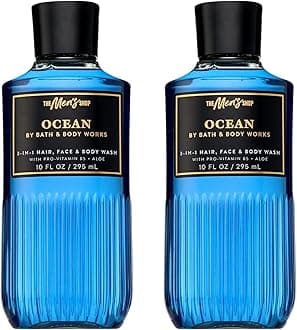 Bath & Body Works 3-in-1 Hair, Face & Body Wash for Men – Ocean Scent, Men's Shampoo & Cleanser with Pro-Vitamin B5 & Aloe, Coastal Air & Cypress Scent, 10 fl oz - 2 Pack