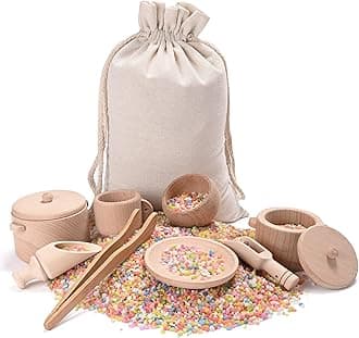 Sensory Bin Toys for Toddlers - Montessori & Waldorf Pretend Play Dish & Tongs - Fine Motor Learning Toys for Sensory Table Activities