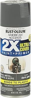Rust-Oleum327886 American Accents Spray Paint, 12 oz, Gloss Dark Gray