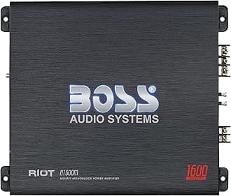 R1600M Monoblock Car Amplifier – 1600 W High Output, Low/High Level Inputs, Low Pass Crossover, Hook Up to Subwoofer for Bass