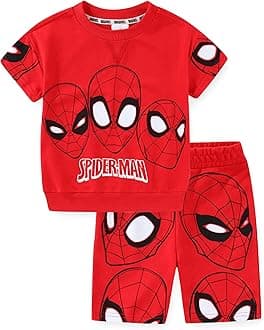 Marvel Boys Boys 2 Piece French Terry Short Sleeve T-shirt and Shorts Set for Toddler and Big Kids coordinated_outfit (pack of 2)