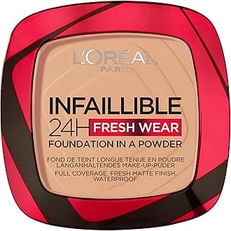 Infallible 24H Fresh Wear Foundation in a Powder, 245 Golden Honey, 9g | Waterproof, sweatproof & transferproof formulation | 24H long-lasting, unshakable foundation