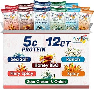 Snack Festive Variety Pack Roasted Chickpea Snacks, 12 Bags 1 oz Crunchy Protein Garbanzo Beans, Healthy Nut Free Vegan Non-GMO Soy-Free Balanced Macro