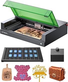 xTool S1 Laser Engraver with Air Assist & Honeycomb, 23.93" x 15.16" Bed Size, Desktop Laser Engraver Beginner-friendly, Class 1 Safety Laser Engravering Machine for Wood and Metal- Basic Bundle