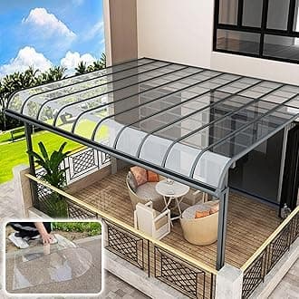 Transparent Polycarbonate Roofing Sheet, Outdoor Patio Greenhouse Panels, UV Rain Protection Rain Pergola Roof Panels, for Patios, Partitions, Etc, Roof(Clear,2.95x 29.5ft)