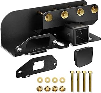 for Bronco Accessories Trailer Hitch Receiver with Cover Compatible with 2021-2026 Ford Bronco 2/4 Doors, Rear Bumper 2 Inch Towing Hitch Kit Tow Hook Combo (Excluding Bronco Sport)