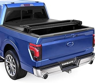 Quad 4-Fold 6.5 FT Soft Folding Truck Bed Tonneau Cover Compatible with Ford F150 F-150 2015-2026 Bed Fourth Fold Styleside Truck Bed Cover 78inch