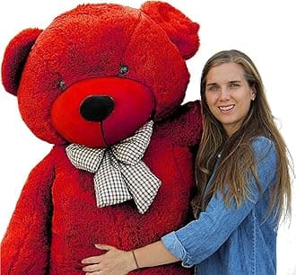Bhagwati Soft Toy Red 6 Feet Teddy Bear Plush Stuffed Animals Soft Toys, Huggable Teddy Bear, Birthday Gift For Boys, Girls, Wife, Girlfriend, Women, Kids Valentine S Christmas Gift (6 Feet, Red)
