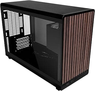 LIAN LIA3-26.3L Micro Form Factor Chassis - Wood Front & Side Tempered Glass Panel - Supports 360mm AIO-Modularity Design for M-ATX, ITX Motherboard-DAN Cases Collaboration - Black (A3X-WDG)