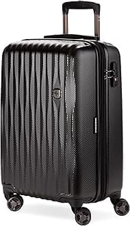 7272 Energie Expandable Hardside Luggage with Spinner Wheels and TSA Lock, Black, Carry-On 19-Inch