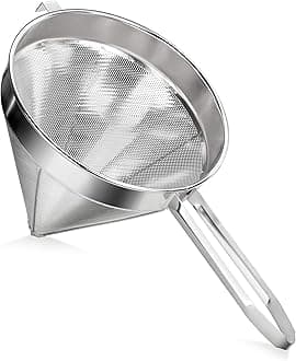 34172 18/8 Stainless Steel China Cap Strainer, 12-Inch, Fine Mesh