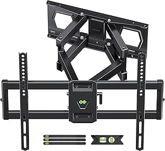 USX MOUNT Full Motion TV Wall for Most 37"-86" Flat Screen TV, Swivel or Tilt TV Wall Bracket with Dual Articulating Arms, for 12"-16" Wood Studs, Max VESA 600x400mm, Load 132 lbs