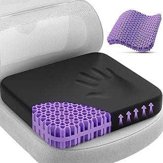 TushGuard Gel Seat Cushion for Long Sitting, Enlarged & Thickened Patent Design Office Chair Seat Cushion, Breathable Cooling Pads for Chairs, Soft Car Cushions for Wheelchair(X-Large, Black)