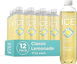 Classic Lemonade Sparkling Water, Zero Sugar Flavored Water, with Vitamins and Antioxidants, Low Calorie Beverage, 17 oz Bottles (Pack of 12)