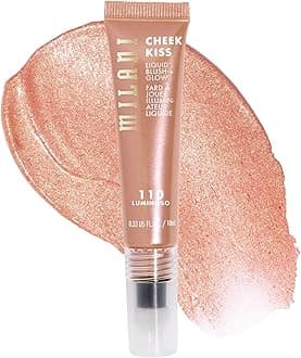 Cheek Kiss Liquid Blush + Glow, Creamy 2-in-1 Blush for Cheeks and Highlighter Makeup for Dewy, Radiant Finish- 110 Luminoso