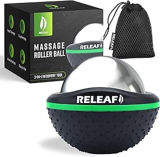 Releaf Ice Massage Roller Ball – Cold & Hot Therapy for Myofascial Release, Trigger Point Therapy, and Deep Tissue Relief – 60mm Stainless Steel Ball for Muscle Tension and Soreness