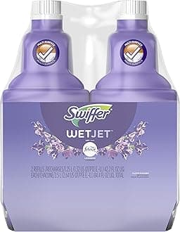 SwifferWetJet Multi-Purpose Floor Cleaner Solution with Febreze Refill, Lavendar Vanilla and Comfort Scent, 1.25 Liter (Pac of 2)