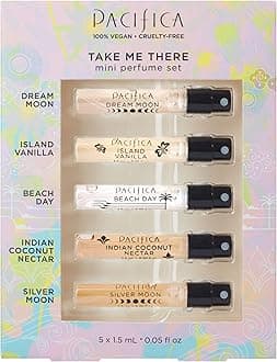 Pacifica Beauty, Take Me There Spray Perfume Trial Set, 5 Scents, Fragrance Sampler Gift Set, Natural & Essential Oils, Clean, Vegan & Cruelty Free