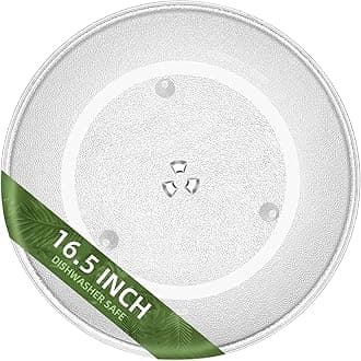 16.5" Microwave Turntable Plate Compatible with Panasonic A06014M00AP F06014M00AP, 16 1/2 inch Microwave Glass Plate Replacement for GE WB48X29704 Frigidaire 5304519348 Whirlpool WPW10510836