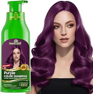 Magic Hair Dye Shampoo – Colors Gray Hair in Minutes – Long Lasting – 500 Ml – 3-In-1 Ammonia-Free Color Treatment (Purple)