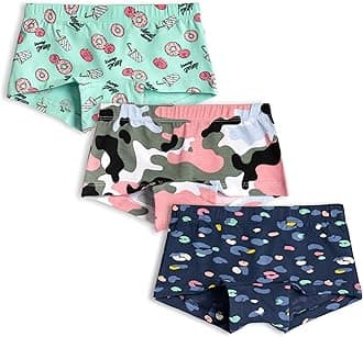 Real Basics Girl's Cotton Multicolor Boyshorts (Pack of 3)