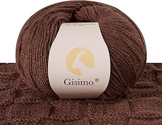 100% Inner Mongolian Cashmere Yarn, 6-Ply Luxurious and Soft Yarn for Hand Knitting & Crocheting (Coffee,1 Ball)