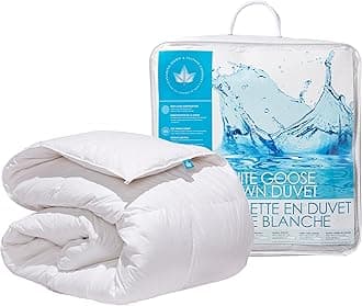 Canadian Down & Feather Co. - Summer Weight White Goose Down Duvet Queen Size - 260 TC Shell 100% Cotton - Filled in Canada