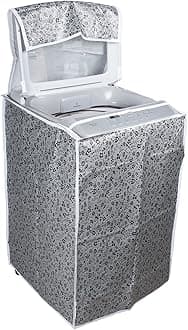 CLASSIC Fabric Lg Top Load Washing Machine Cover Suitable For 8 Kg, 8.5 Kg, 9 Kg, 10 Kg, (63Cms X 63Cms X 93Cms, Black & Grey).