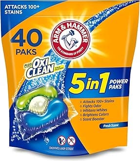 ARM & HAMMER plus OxiClean 5-in-1 Power Paks, 40 Count (Packaging may vary)