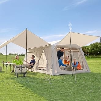 Inflatable Blow Up Tents for Camping,Waterproof Oxford Hot Tent with Manual Pump,Spacious Easy Setup Inflatable Camping Air Tent for Family Glamping