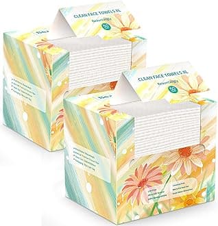 Disposable Face Towel, XL Facial Towelettes Soft Thick Absorbent, Lint-Free Biodegradable Makeup Remover Dry Wipes for Skin Care Washing Drying Nursing Camping Travel Essentials, 100 Ct